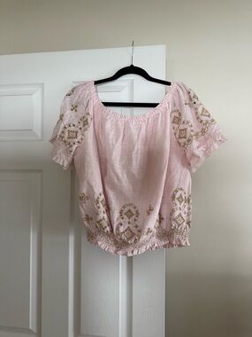 Women’s Pink Embroidered Top